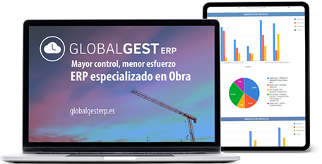Pantallas de ordenador mostrando el ERP Globalgest